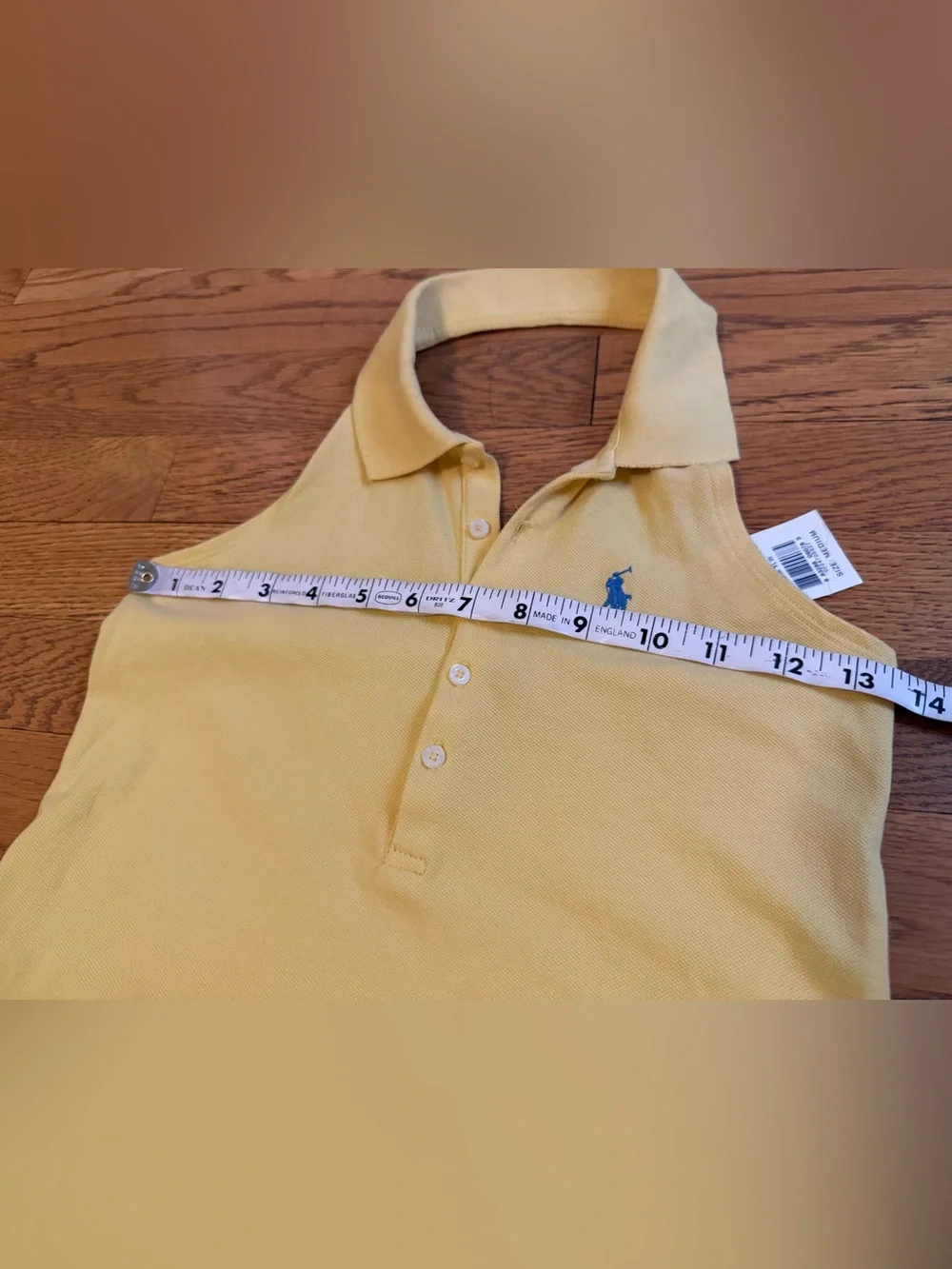 Ralph Lauren Yellow Halter Polo Tank with Blue embroidered logo size M 8-10